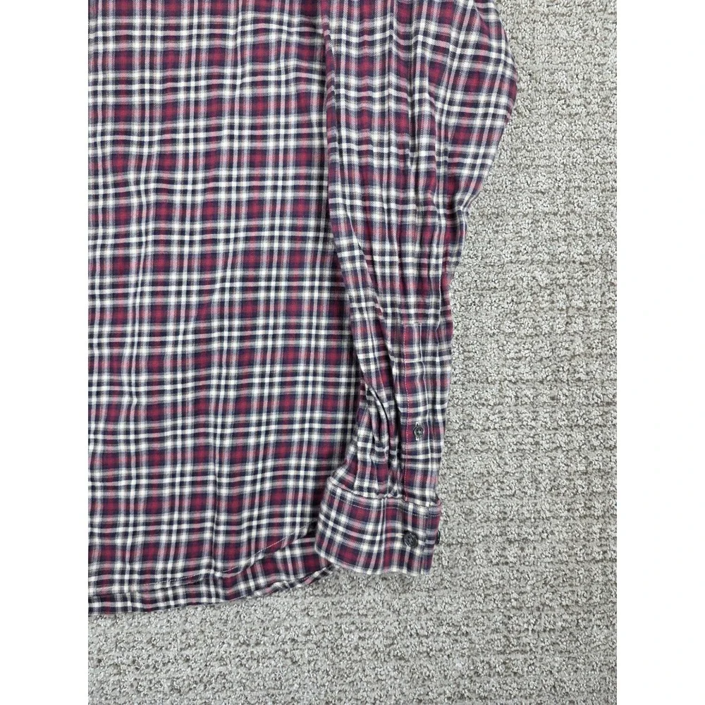 Theory‎ Zack PS Plaid Flannel Button Down Shirt Mens Large Red Blue